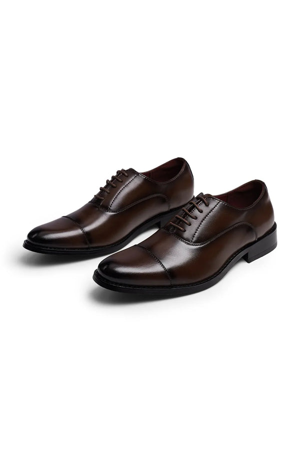 MODISHION Classic Leather Oxford Shoes with Lace-Up Closure