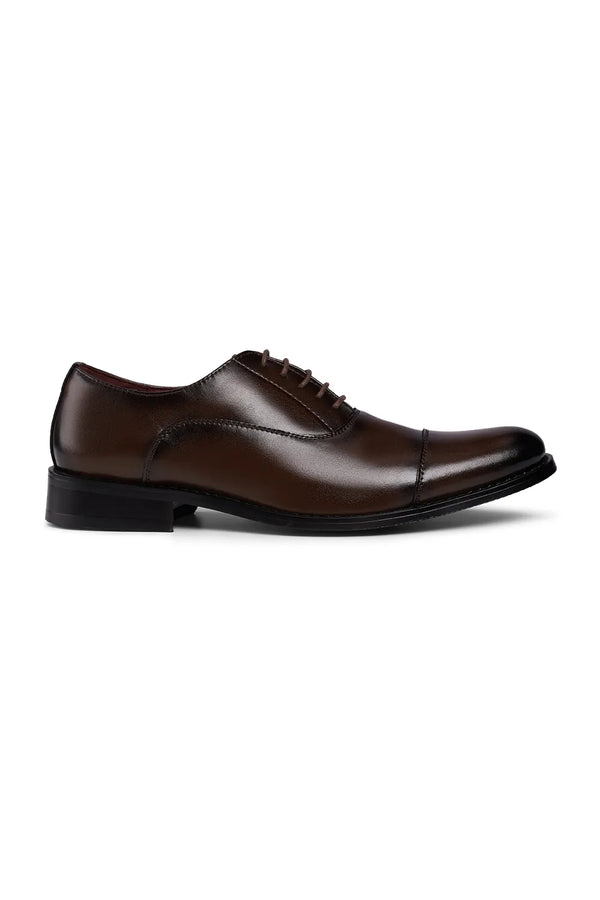 MODISHION Classic Leather Oxford Shoes with Lace-Up Closure