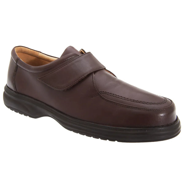 Roamers Superlite Wide Fit Touch Fastening Leather Shoes