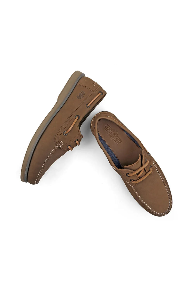 CATESBY ENGLAND Hector Leather Casual Lace-up Boat Shoes