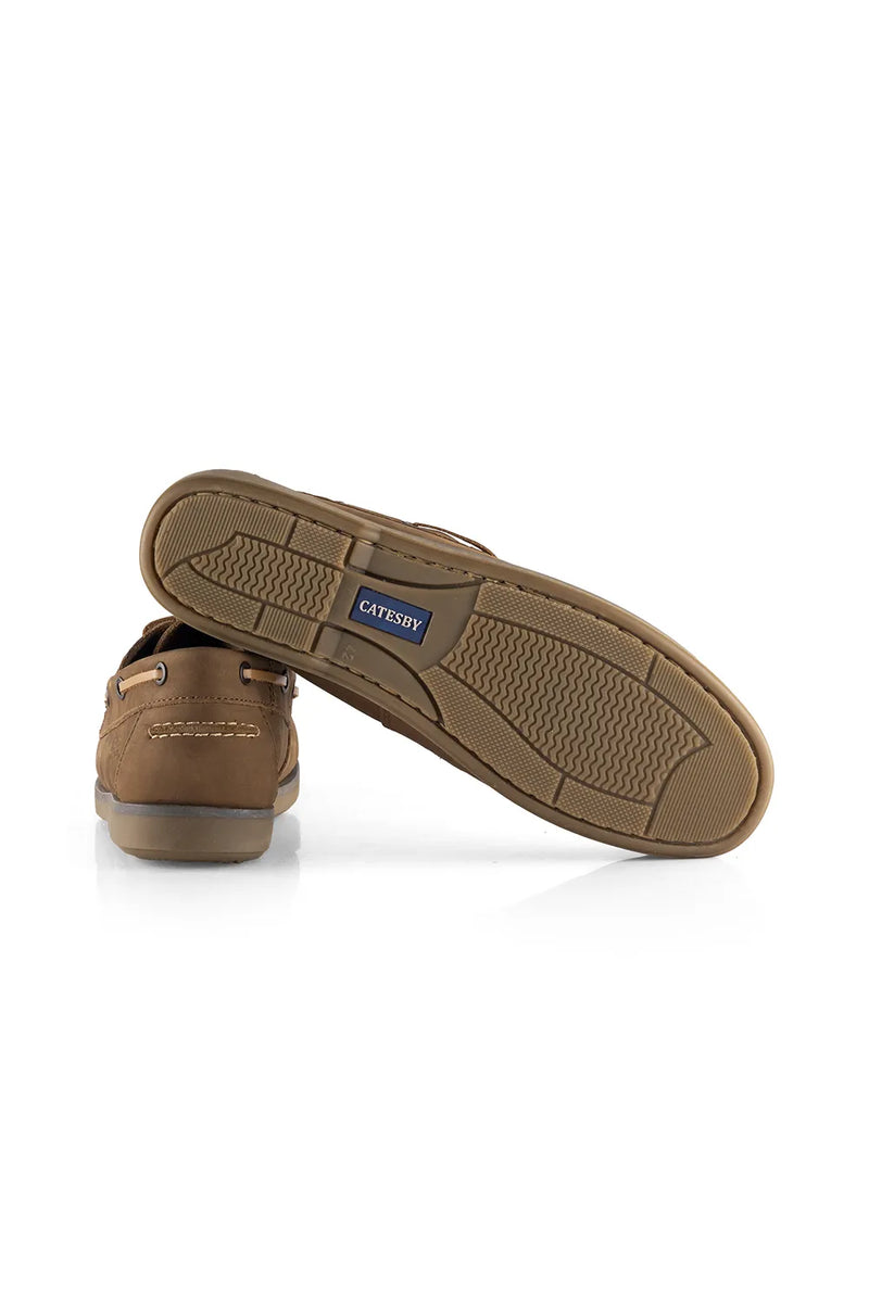 CATESBY ENGLAND Hector Leather Casual Lace-up Boat Shoes