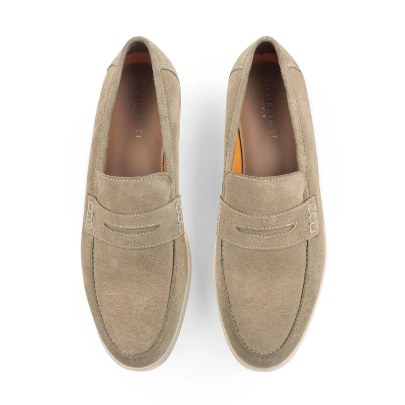 Silver Street London San Nicola Suede Casual Penny Loafers